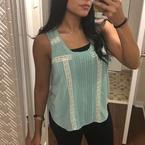 Chiffon sea green top